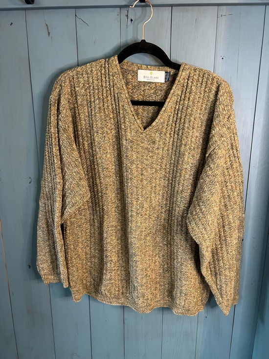 bill blass Other - Vintage 1990’s Bill Blass Marled Green V-Neck Pullover Sweater | Medium